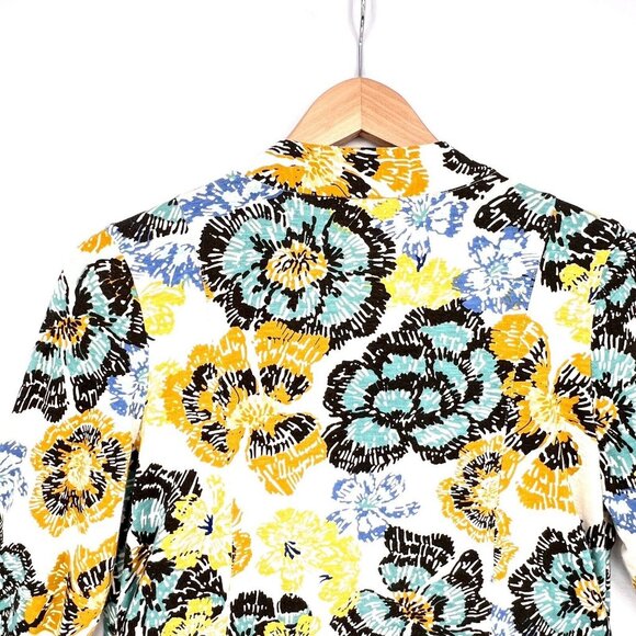 LOGO by Lori Goldstein Marble Dye Cotton Modal Cardigan Floral‎ M A305456 - Picture 7 of 8